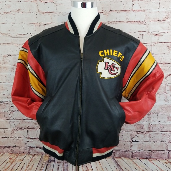 Kc chiefs leather jacket Clearance